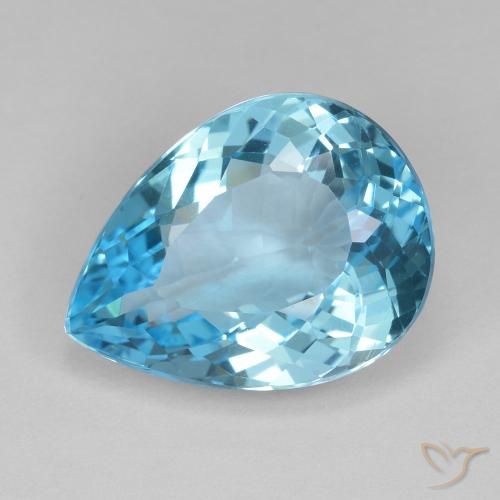 14.22ct Натуральный Свисс-Блю Топаз, Форма груши, VVS-VS