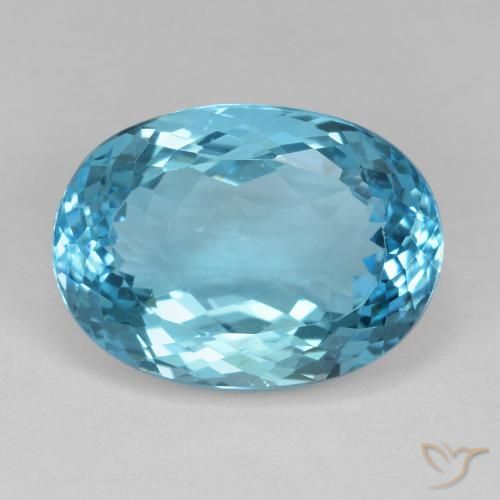 16.59ct Натуральный Свисс-Блю Топаз, Овал, VVS-VS