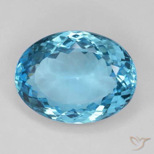 26.21ct Натуральный Свисс-Блю Топаз, Овал, VVS-VS