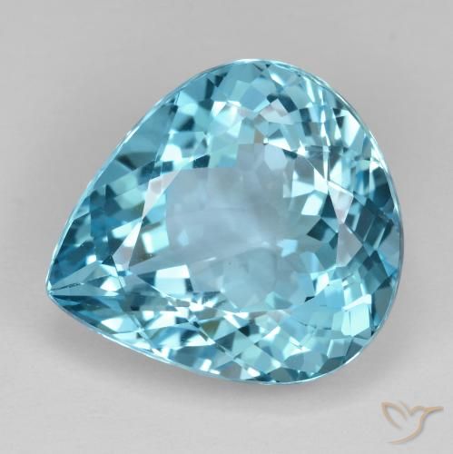 21.31ct Натуральный Свисс-Блю Топаз, Форма груши, VVS-VS