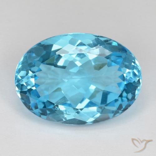 19.31ct Натуральный Свисс-Блю Топаз, Овал, Чистота VS
