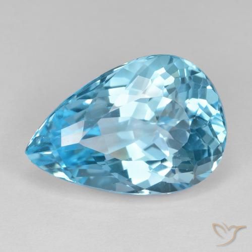 17.77ct Натуральный Свисс-Блю Топаз, Форма груши, Чистота VVS