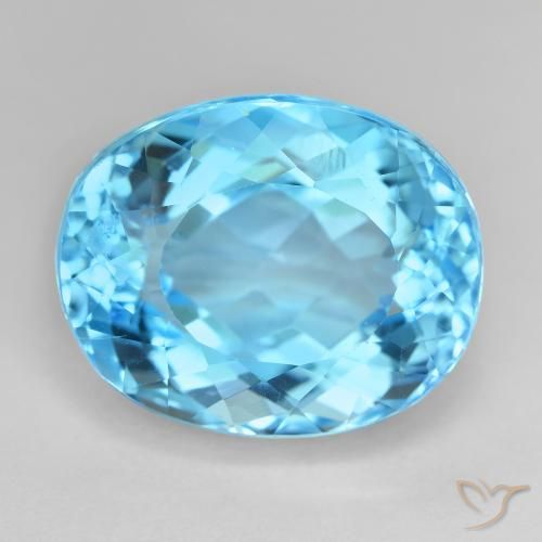 27.35ct Натуральный Свисс-Блю Топаз, Овал, Чистота VVS
