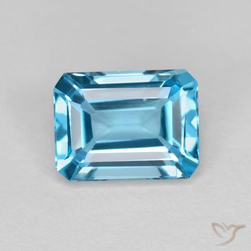 1.92ct Натуральный Свисс-Блю Топаз, Изумрудная огранка, Чистота VVS