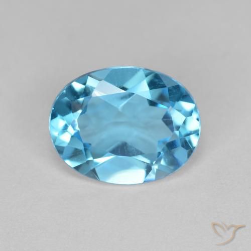 2.15ct Натуральный Свисс-Блю Топаз, Овал, VVS-VS