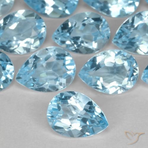 0.76ct Натуральный Свисс-Блю Топаз, Форма груши, VVS-VS