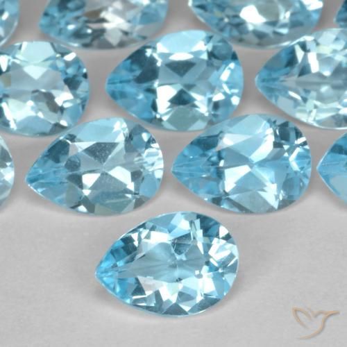 0.85ct Натуральный Свисс-Блю Топаз, Форма груши, VVS-VS