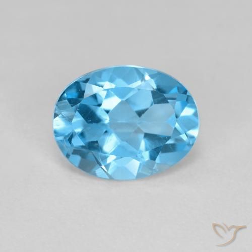 1.76ct Натуральный Свисс-Блю Топаз, Овал, Чистота VS