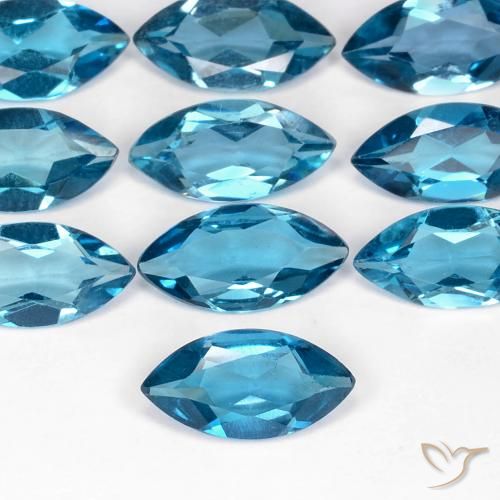 0.99ct Натуральный Лондон-Блю Топаз, Маркиза, Чистота VS