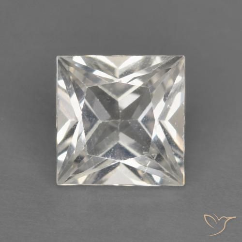 1.24ct Натуральный Ясно Белый Топаз, Квадрат, Чистота VVS