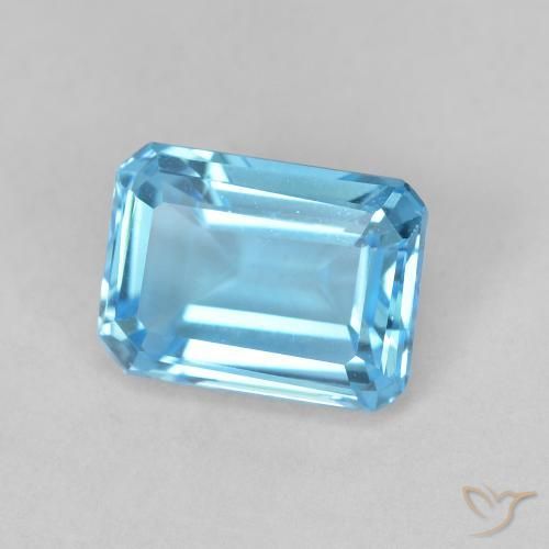 2.06ct Натуральный Свисс-Блю Топаз, Изумрудная огранка, Чистота VVS