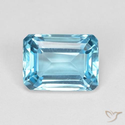 2.06ct Натуральный Свисс-Блю Топаз, Изумрудная огранка, Чистота VVS