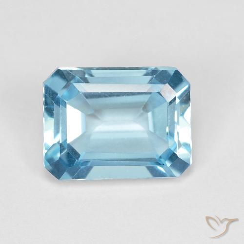 1.96ct Натуральный Свисс-Блю Топаз, Изумрудная огранка, Чистота VVS