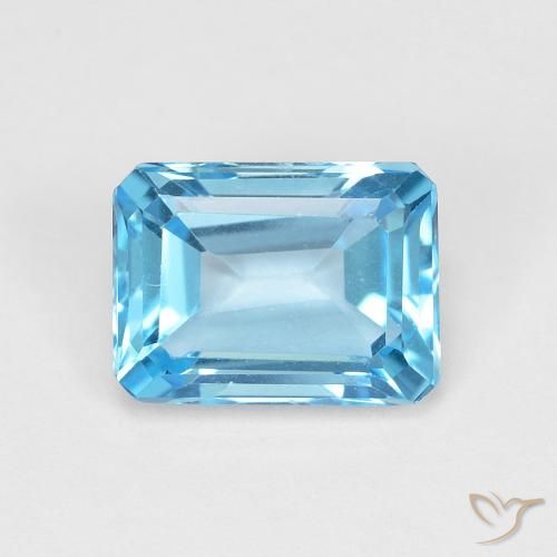 1.91ct Натуральный Свисс-Блю Топаз, Изумрудная огранка, Чистота VVS