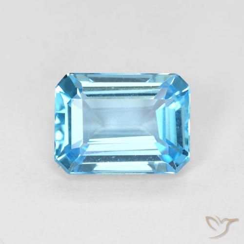 1.99ct Натуральный Свисс-Блю Топаз, Изумрудная огранка, Чистота VVS