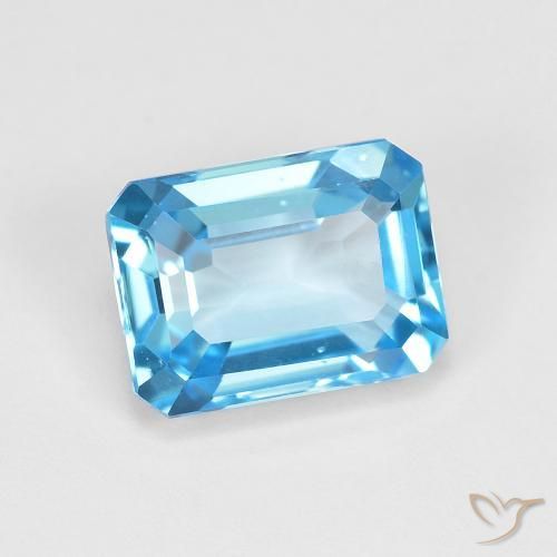 2.07ct Натуральный Свисс-Блю Топаз, Изумрудная огранка, Чистота VVS