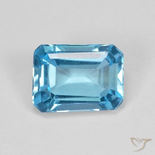 1.90ct Натуральный Свисс-Блю Топаз, Изумрудная огранка, Чистота VVS