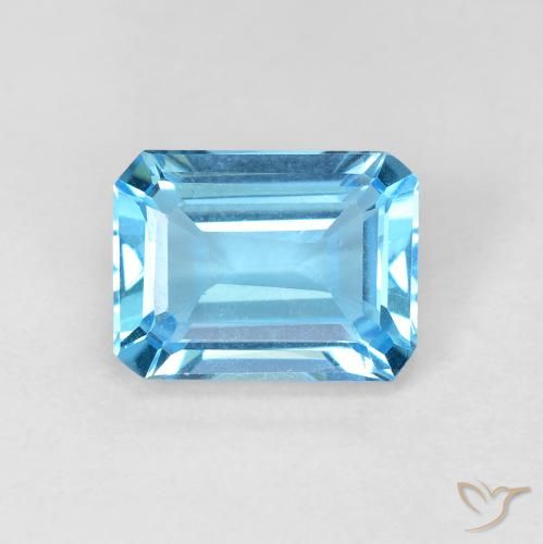 1.90ct Натуральный Свисс-Блю Топаз, Изумрудная огранка, Чистота VVS