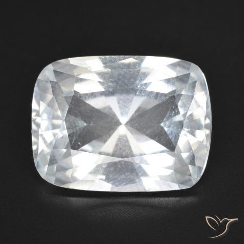 11.22ct Натуральный Белый Топаз, Подушка, VVS-VS