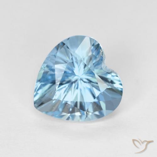3.06ct Натуральный Свисс-Блю Топаз, Сердце, VVS-VS