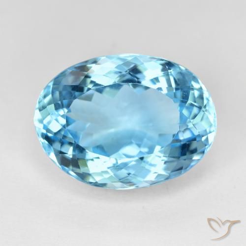 15.84ct Натуральный Свисс-Блю Топаз, Овал, Чистота VVS