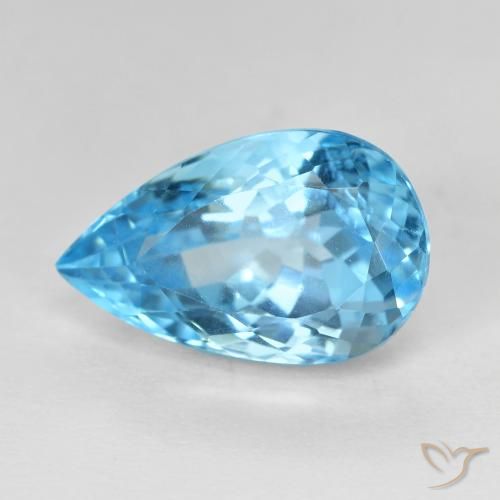 9.52ct Натуральный Свисс-Блю Топаз, Форма груши, VVS-VS