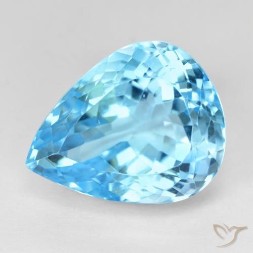 20.97ct Натуральный Свисс-Блю Топаз, Форма груши, Чистота VVS