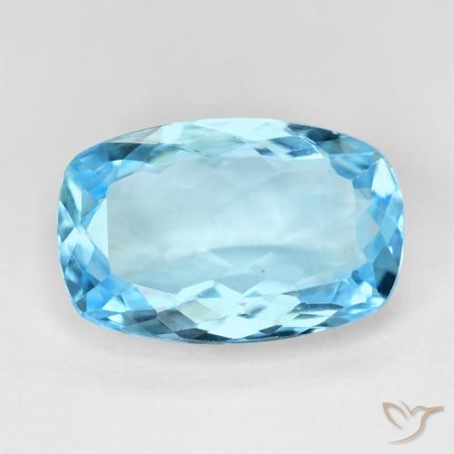10.74ct Натуральный Свисс-Блю Топаз, Подушка, Чистота VVS