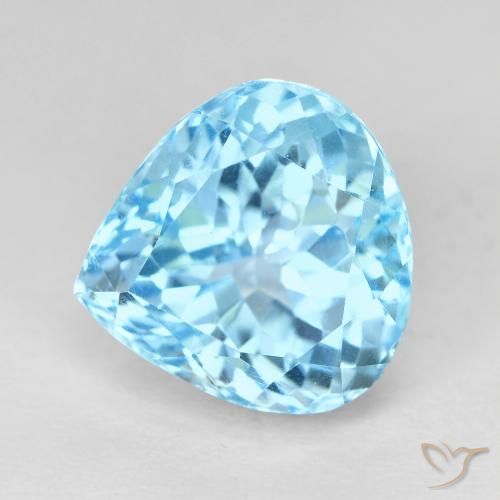 11.29ct Натуральный Свисс-Блю Топаз, Форма груши, VVS-VS