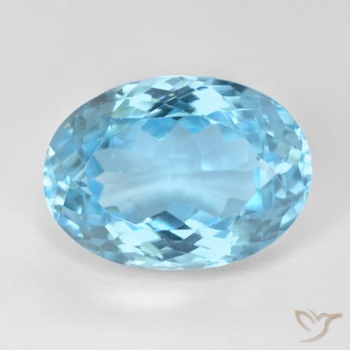 15.38ct Натуральный Свисс-Блю Топаз, Овал, Чистота VS