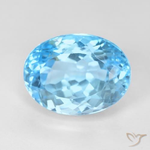 12.83ct Натуральный Свисс-Блю Топаз, Овал, Чистота VS