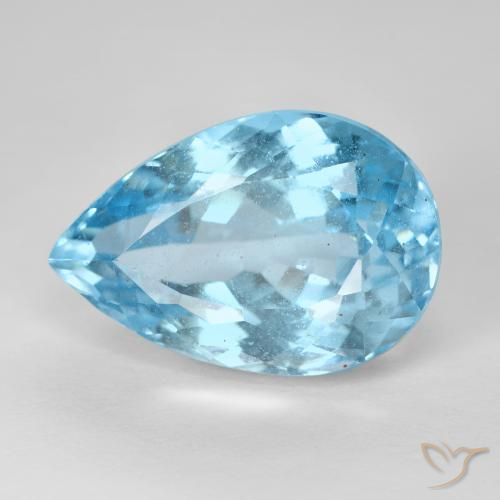 16.76ct Натуральный Небесно Голубой Топаз, Форма груши, VS-SI