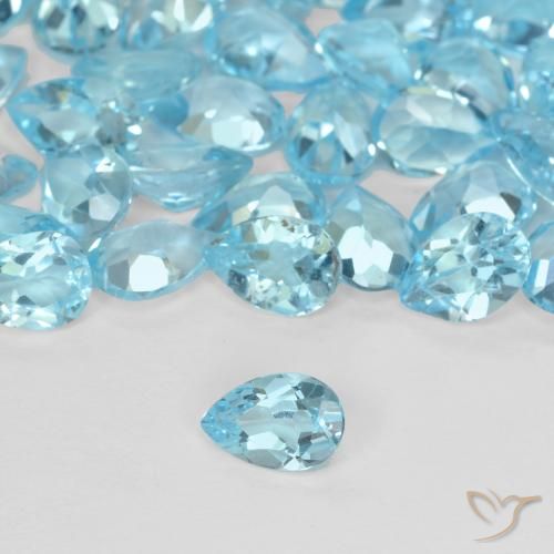 0.55ct Натуральный Свисс-Блю Топаз, Форма груши, VVS-VS