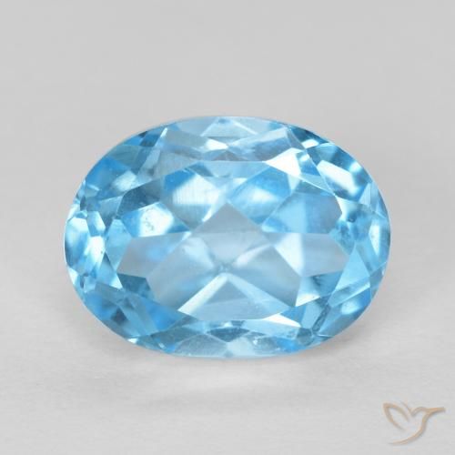 1.72ct Натуральный Свисс-Блю Топаз, Овал, VVS-VS