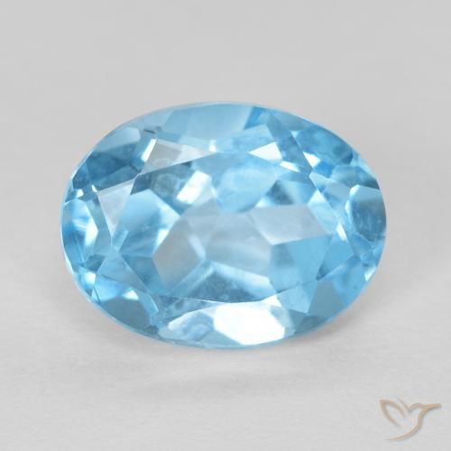 1.68ct Натуральный Свисс-Блю Топаз, Овал, VVS-VS