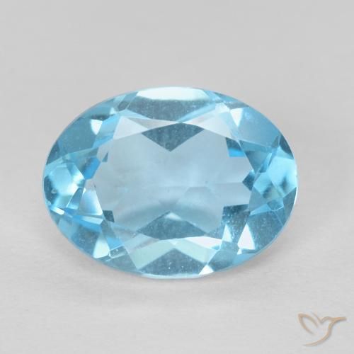 1.42ct Натуральный Свисс-Блю Топаз, Овал, VVS-VS