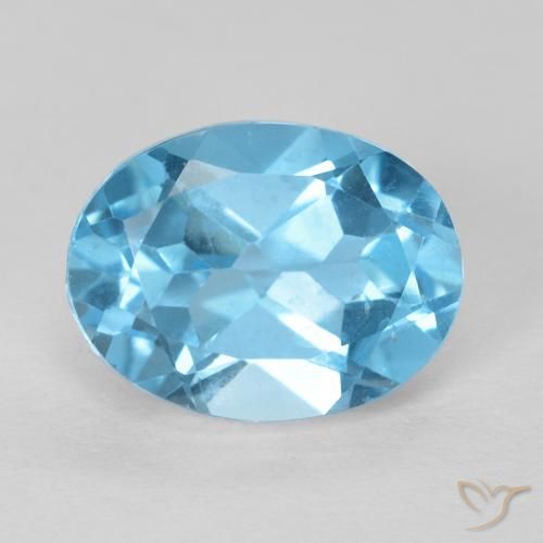1.76ct Натуральный Свисс-Блю Топаз, Овал, Чистота VS