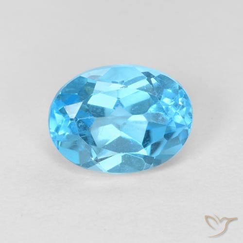 1.77ct Натуральный Свисс-Блю Топаз, Овал, VVS-VS