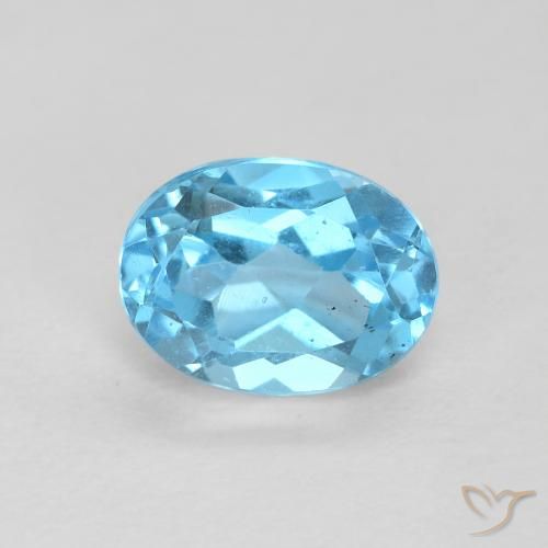 1.72ct Натуральный Свисс-Блю Топаз, Овал, Чистота VS