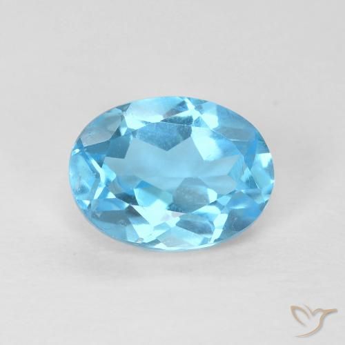 1.66ct Натуральный Свисс-Блю Топаз, Овал, Чистота VS