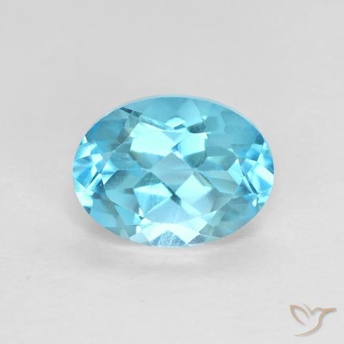 1.69ct Натуральный Свисс-Блю Топаз, Овал, VVS-VS