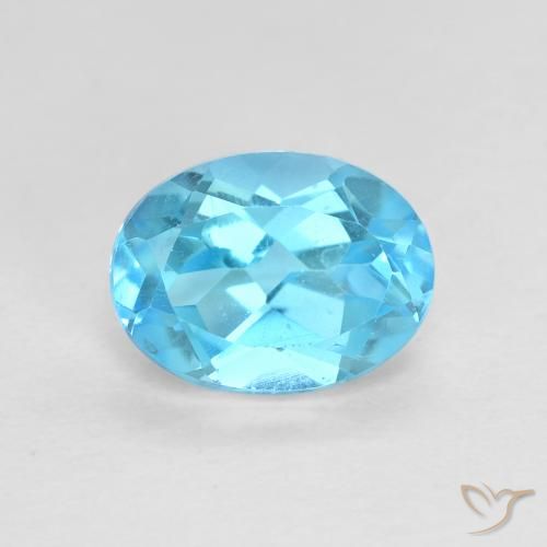 1.76ct Натуральный Свисс-Блю Топаз, Овал, VVS-VS