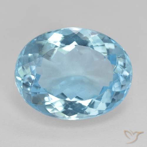 18.70ct Натуральный Свисс-Блю Топаз, Овал, VVS-VS
