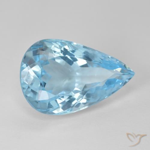 11.69ct Натуральный Свисс-Блю Топаз, Форма груши, VVS-VS