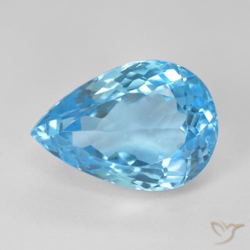 13.59ct Натуральный Свисс-Блю Топаз, Форма груши, VVS-VS