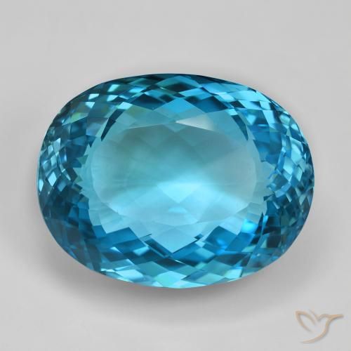 123.63ct Натуральный Свисс-Блю Топаз, Овал, Чистота VVS