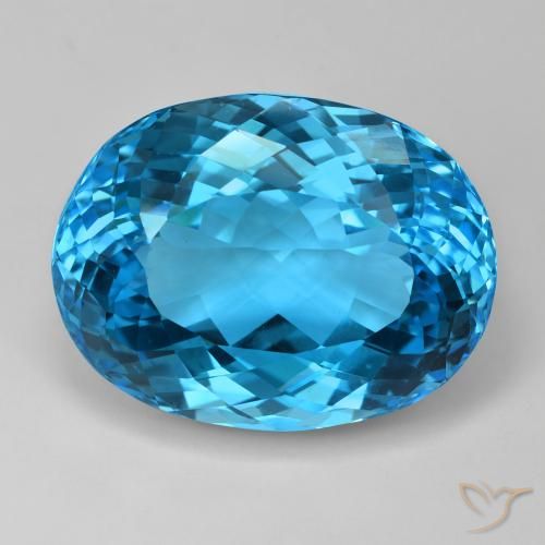 121.30ct Натуральный Свисс-Блю Топаз, Овал, Чистота VVS