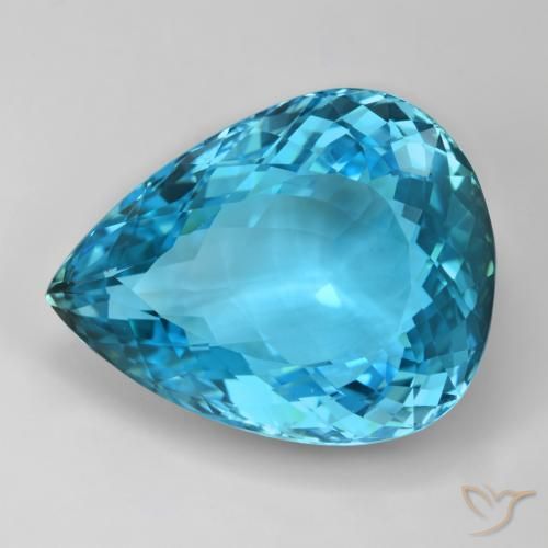 110.02ct Натуральный Свисс-Блю Топаз, Форма груши, IF
