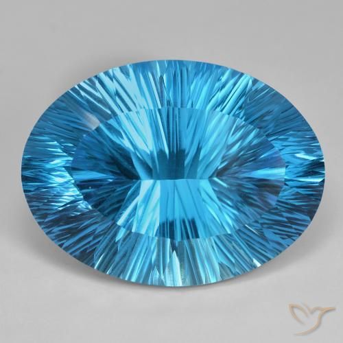 82.38ct Натуральный Свисс-Блю Топаз, Овал, IF