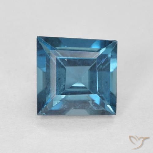 0.67ct Натуральный Лондон-Блю Топаз, Квадрат, VVS-VS